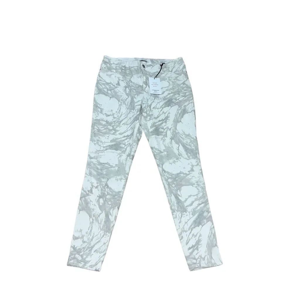 Skinny Girl Christina Marie Mid Rise Skinny Marble White Jeans NWT Size 14